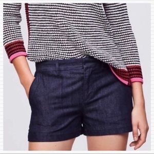 Ann Taylor Loft dressy dark wash Jean shorts